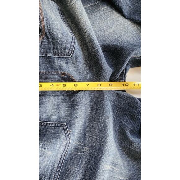 LEI Jeans Juniors Woman 17 37X32 Blue Flare Midrise Rhinestones Distressed Y2K - Picture 6 of 13